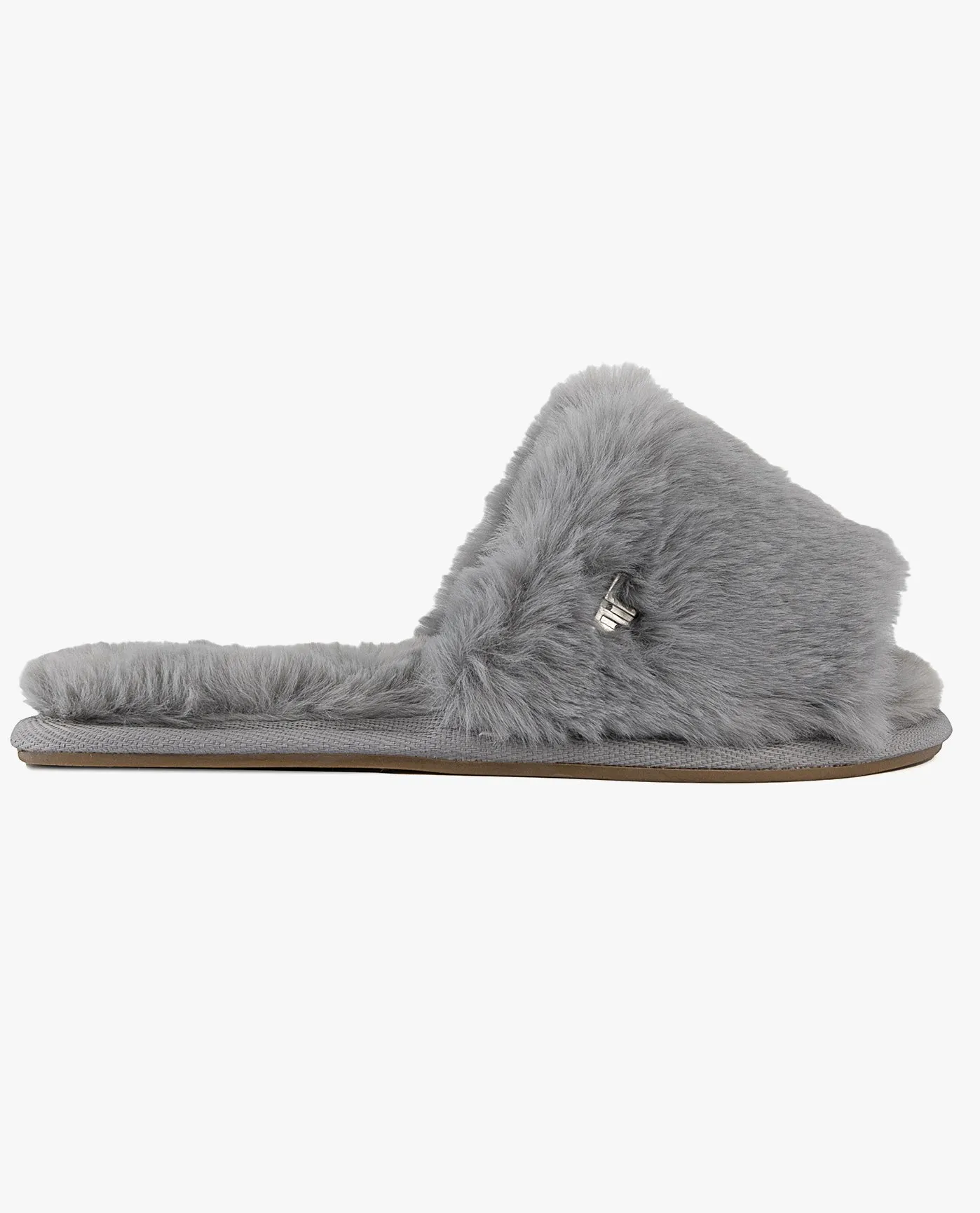 WOMENS LILLY OPEN TOE FAUX FUR SLIPPER