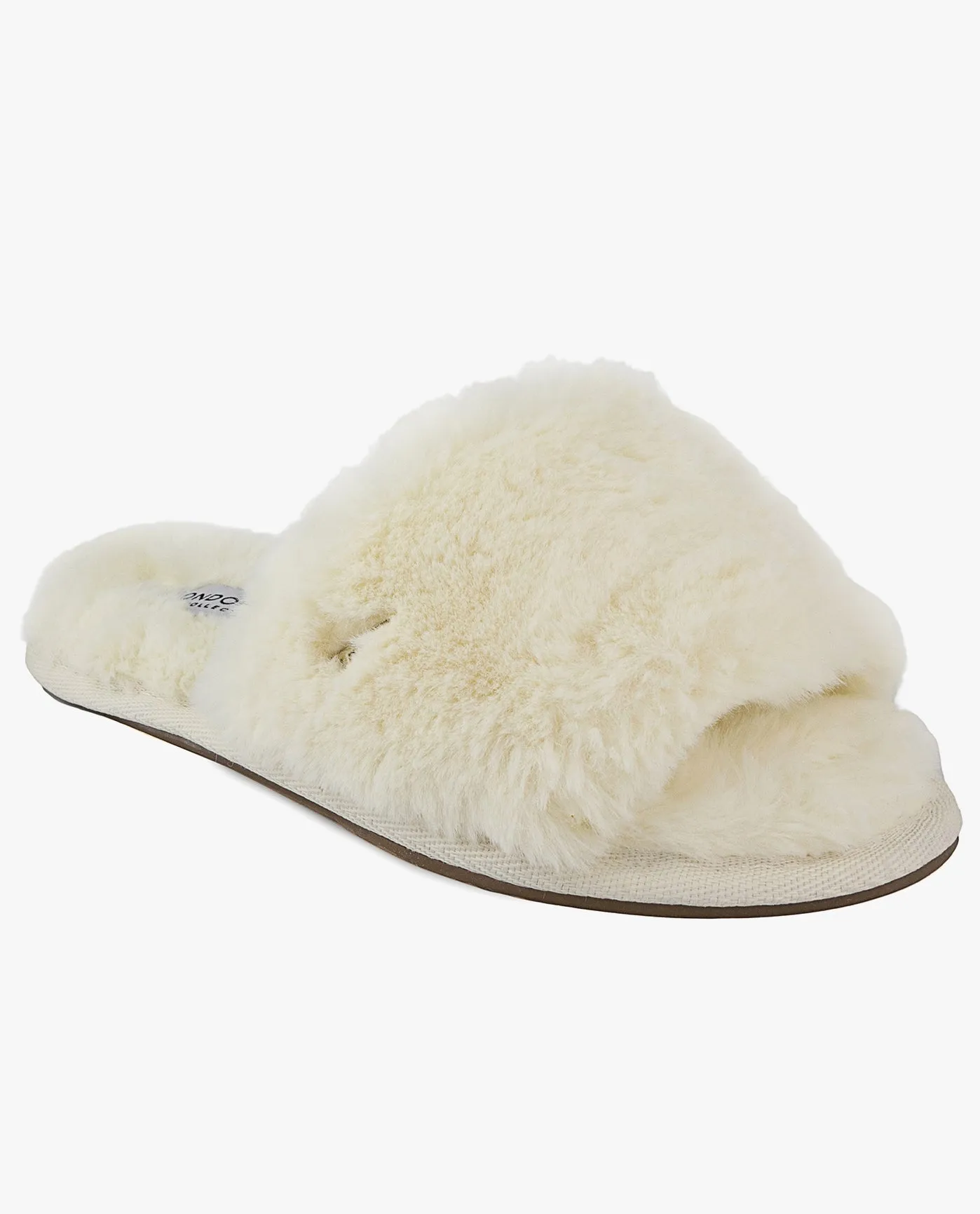 WOMENS LILLY OPEN TOE FAUX FUR SLIPPER