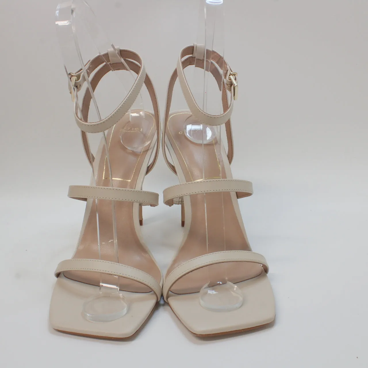 Womens Office Hummingbird Three Strap Sandals Off White Leather