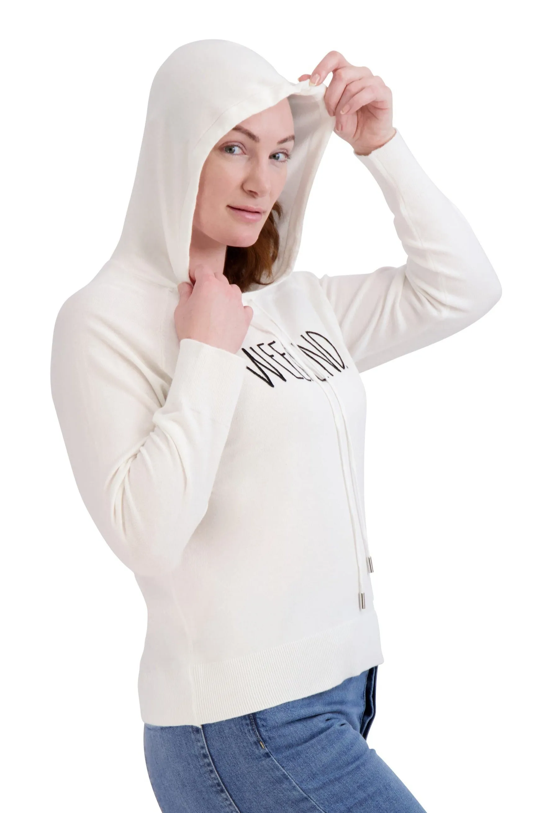 Women's "WEEKEND" Knit Pullover Hoodie