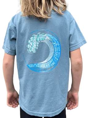 Youth Long Island Strong Beach Wave Tee (Ocean Blue)