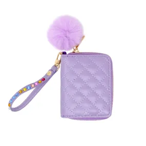 Zomi Gems Quilted Rhinestone Strap Wallet - Purple